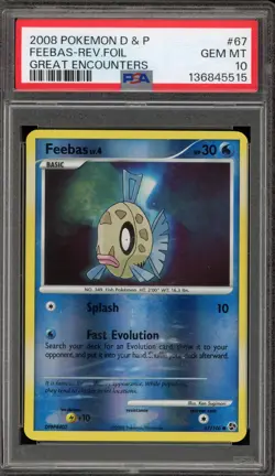Pokemon Feebas Great Encounters Reverse Holo #67 SCUFFED SLAB PSA 10 Gem Mint - Image 1