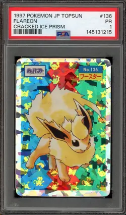 Pokemon Topsun Flareon Japanese Cracked Ice Prism #136 PSA 1 - Image 1