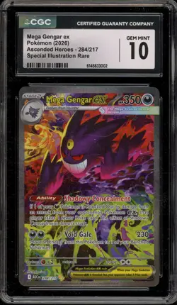 Pokemon Mega Gengar ex Ascended Heroes Special Illustration Rare #284 CGC 10 - Image 1