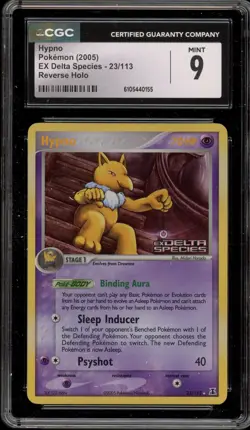 Pokemon Hypno EX Delta Species Reverse Holo Rare #23 CGC 9 Mint - Image 1