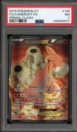 Pokemon Camerupt EX XY Primal Clash Full Art #146 PSA 7 - Image 1