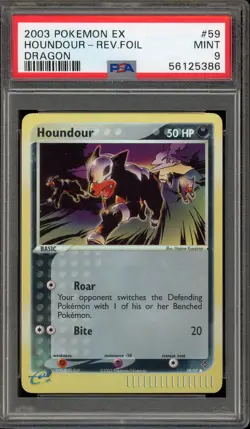 Pokemon Houndour EX Dragon Reverse Holo #59 PSA 9 Mint - Image 1