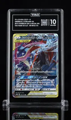TAG 10 GEM MINT Japanese Pokemon 2019 Greninja & Zoroark GX 072/173 Tag SM12a - Image 1