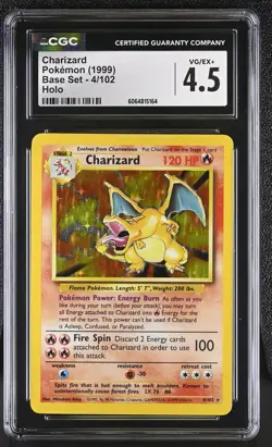 CGC 4.5 Charizard 1999 Base Set 4/102 Holo Pokemon Card - Image 1