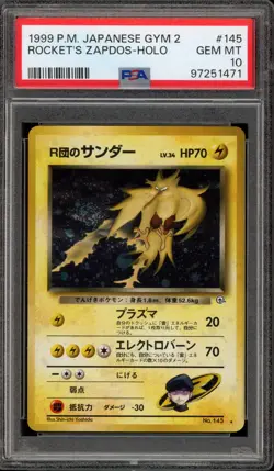Pokemon Rocket's Zapdos Gym 2 Japanese Holo Rare #145 PSA 10 Gem Mint - Image 1