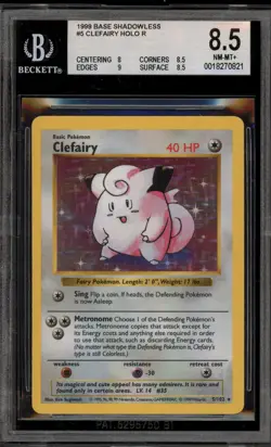 Pokemon Clefairy Base Set Shadowless Holo Rare #5 BGS 8.5 - Image 1