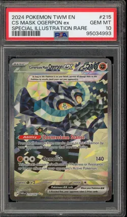 Pokemon Cornerstone Mask Ogerpon ex Twilight Masquerade SIR #215 PSA 10 Gem Mint - Image 1