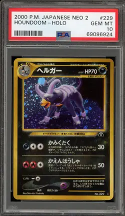 Pokemon Houndoom Neo 2 Japanese Holo Rare #229 PSA 10 Gem Mint - Image 1