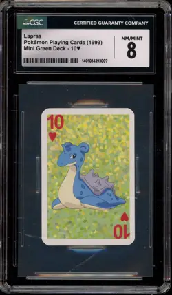 Pokemon Lapras 10 of Hearts Mini Green Deck CGC 8 - Image 1