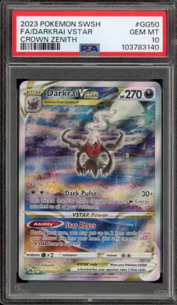 Pokemon Darkrai VSTAR Crown Zenith Galarian Gallery Full Art #GG50 PSA 10 - Image 1
