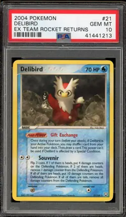 Pokemon Delibird EX Team Rocket Returns Rare #21 PSA 10 Gem Mint - Image 1