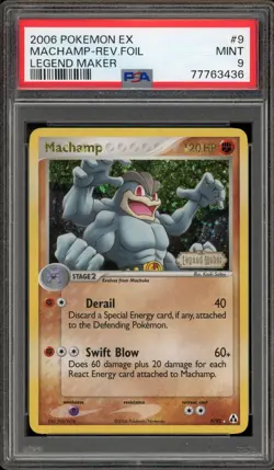Pokemon Machamp EX Legend Maker Reverse Holo Rare #9 PSA 9 Mint - Image 1