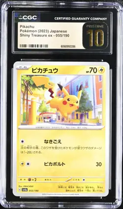 CGC 10 Pristine Pikachu 055/190 Shiny Treasure sv4a Pokemon Card - Image 1