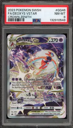 Pokemon Deoxys VSTAR Crown Zenith Galarian Gallery Full Art #GG46 PSA 8 - Image 1