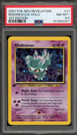 Pokemon Misdreavus Neo Revelation 1st Edition Holo Rare #11 PSA 8.5 - Image 1