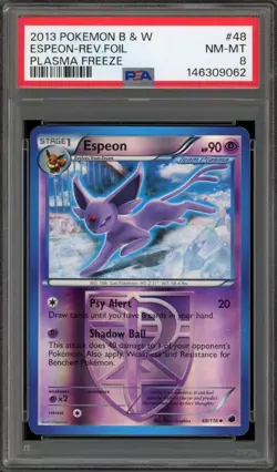 Pokemon Espeon Plasma Freeze Reverse Holo #48 PSA 8 - Image 1