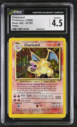 CGC 4.5 Charizard 1999 Base Set 4/102 Holo Pokemon Card - Image 1