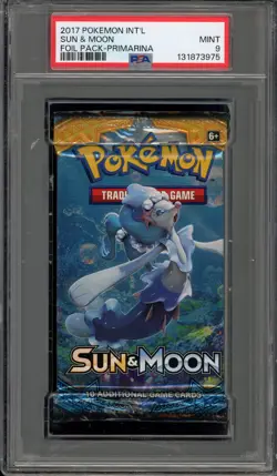 Pokemon Sun & Moon Primarina Art Sealed Booster Pack PSA 9 Mint - Image 1