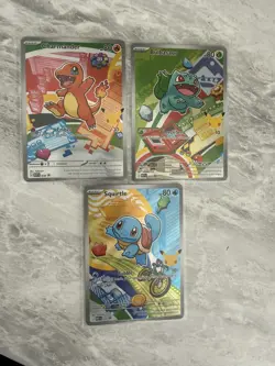 Pokemon First Partner Illustration Kanto Bulbasaur Charmander Squirtle 37 38 39 - Image 1