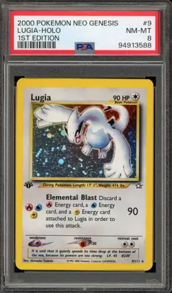 Pokemon Lugia Neo Genesis 1st Edition Holo Rare #9 PSA 8 - Image 1