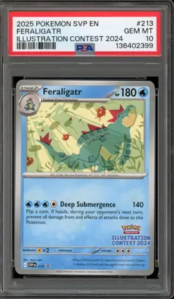 Pokemon Feraligatr 2024 Illustration Contest Japanese Promo SVP EN 213 PSA 10 - Image 1