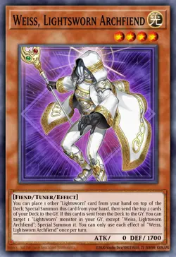 Weiss, Lightsworn Archfiend MP25-EN186 1st ED Yu-Gi-Oh! ULTRA RARE - Image 1
