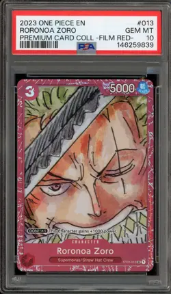 One Piece CCG Roronoa Zoro Premium Card Coll. Film Red ST01-013 PSA 10 Gem Mint - Image 1