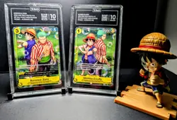 One Piece TCG | Learn Together | Zoro & Luffy | TAG 10x2 Slabs | NM+ | Not PSA - Image 1