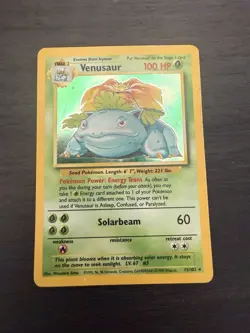 Pokemon TCG Venusaur Holo Rare Card Base Set 15/102 Ungraded - Image 1