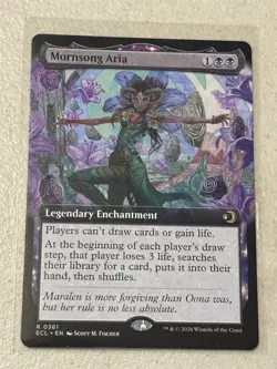 mtg borderless Mornsong Aria, legendary enchantment, Lorwyn Eclipsed, unplayed - Image 1