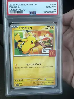 Pikachu 020/M-p McDonald's Happy Set Promo Pokemon Card PSA 10 Gem MT Burgerchu - Image 3