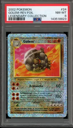 Pokemon Golem Legendary Coll. Reverse Holo Rare #24 PSA 8 - Image 1