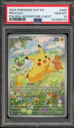 Pokemon Pikachu Paldea Adventure Chest Promo SVP EN 088 PSA 10 Gem Mint - Image 1