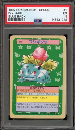 Pokemon Topsun Ivysaur Blue Back Japanese #002 PSA 5 - Image 1