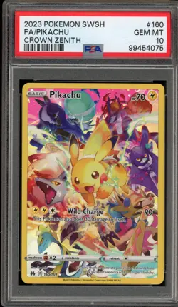 Pokemon Pikachu Crown Zenith Secret Rare Full Art #160 PSA 10 Gem Mint - Image 1