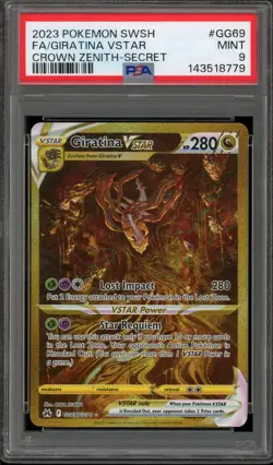 Pokemon Giratina VSTAR Crown Zenith Secret Rare Full Art #GG69 PSA 9 Mint - Image 1