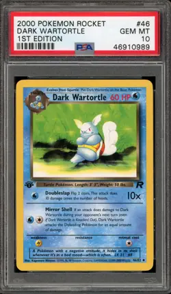 Pokemon Dark Wartortle Team Rocket 1st Edition #46 PSA 10 Gem Mint - Image 1