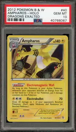 Pokemon Ampharos Dragons Exalted Holo Rare #40 PSA 10 Gem Mint - Image 1
