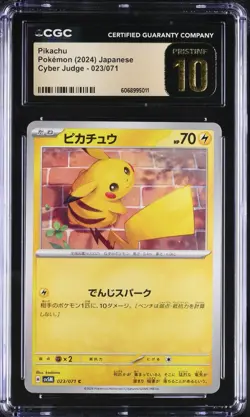 CGC 10 Pristine Pikachu 023/071 C Cyber Judge sv5M Pokemon Card - Image 1