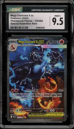Pokemon Mega Charizard X ex Phantasmal Flames SIR #125 CGC 9.5 - Image 1