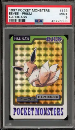 Pokemon Bandai Carddass Eevee Japanese Prism #133 PSA 9 Mint - Image 1