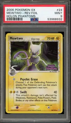 Pokemon Mewtwo EX Holon Phantoms Reverse Holo Rare #24 PSA 9 Mint - Image 1