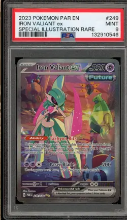 Pokemon Iron Valiant ex Paradox Rift Special Illustration Rare #249 PSA 9 Mint - Image 1