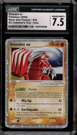 Pokemon Groudon ex EX Collector's Tin Black Star Holo Promo #038 CGC 7.5 - Image 1