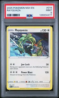 2025 POKEMON M24 EN-MCDONALD'S COLLECTION #014 RAYQUAZA PSA 9 - Image 1