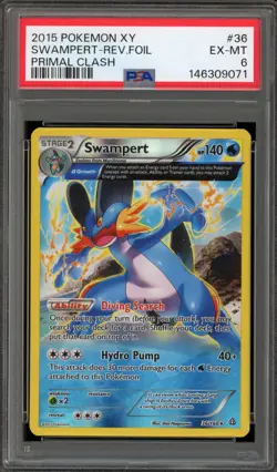 Pokemon Swampert XY Primal Clash Reverse Holo Rare #36 PSA 6 - Image 1