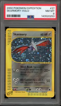Pokemon Skarmory Expedition Holo Rare #27 PSA 8 - Image 1