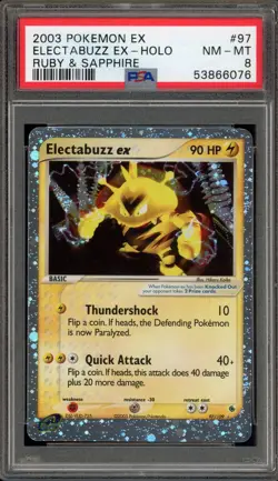 Pokemon Electabuzz ex EX Ruby & Sapphire Holo Ultra Rare #97 PSA 8 - Image 1