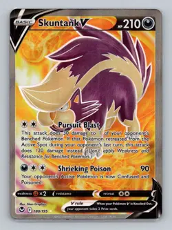 Skuntank V (Full Art) 180/195 Ultra Rare SWSH12: Silver Tempest NM Pokemon - Image 1
