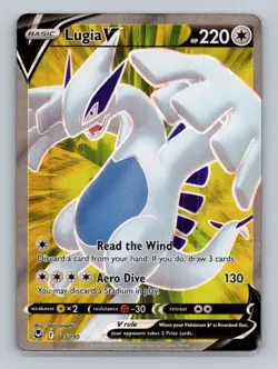 Lugia V (Full Art) 185/195 Ultra Rare SWSH12: Silver Tempest NM Pokemon - Image 1